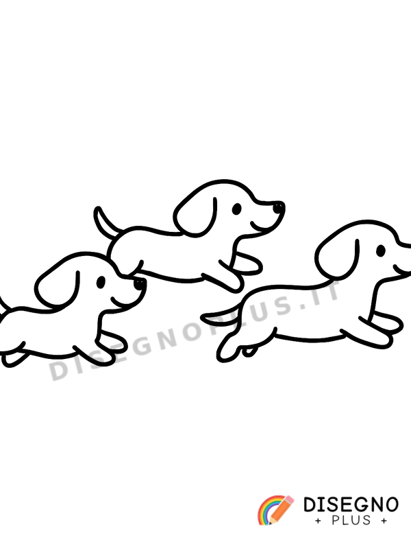 Disegno Bassotti che corrono da colorare