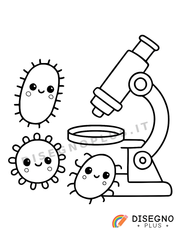 Disegno Batteri al microscopio da colorare
