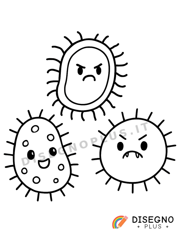 Disegno Batteri nocivi da colorare