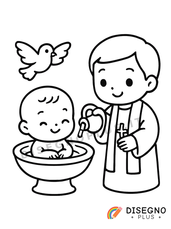 Disegno Battesimo da colorare