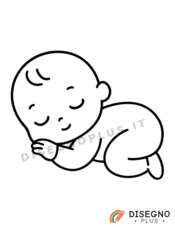 Disegno Bebè che dorme in culla   da stampare e colorare