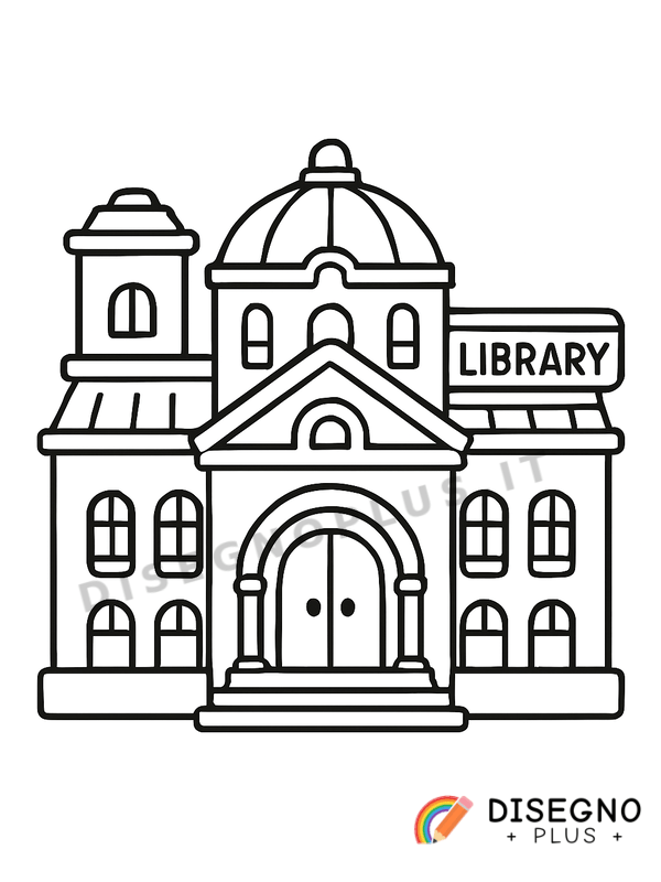 Disegno Biblioteche antiche da colorare