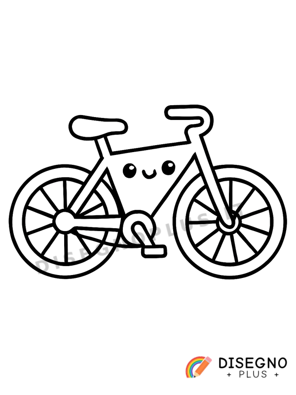 Disegno Bici con ruote e manubrio semplice   da stampare e colorare