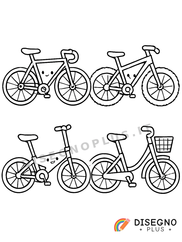 Disegno Biciclette colorate da colorare