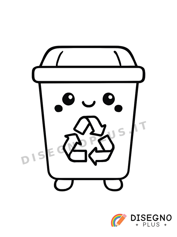 Disegno Bidone raccolta differenziata colorato   da stampare e colorare