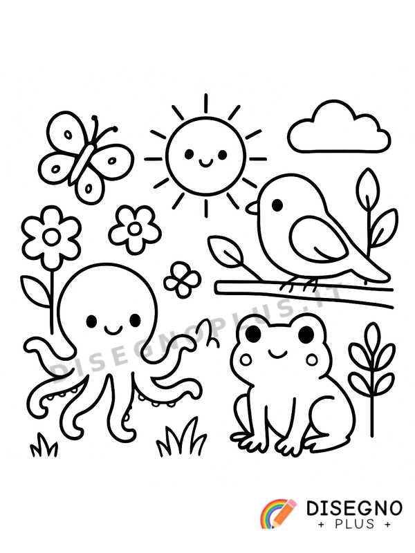 Disegno Biodiversità da colorare