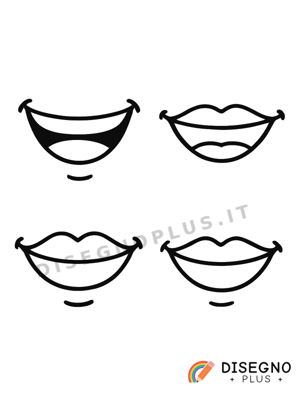 Disegno Bocche che sorridono da colorare