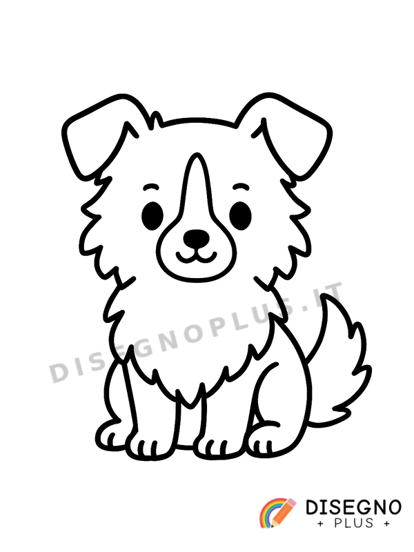 Disegno Border collie con pallina rossa   da stampare e colorare