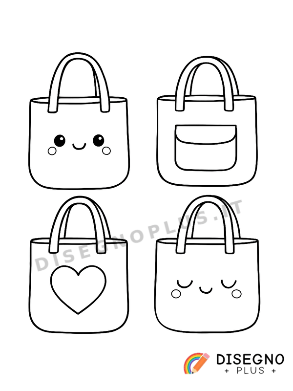 Disegno Borse di tela da colorare