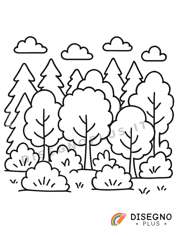 Disegno Boschi fitti da colorare
