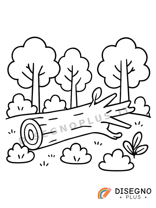 Disegno Bosco abbattuto da colorare