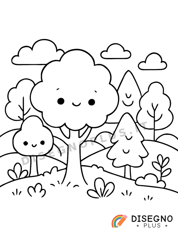 Disegno Bosco da colorare