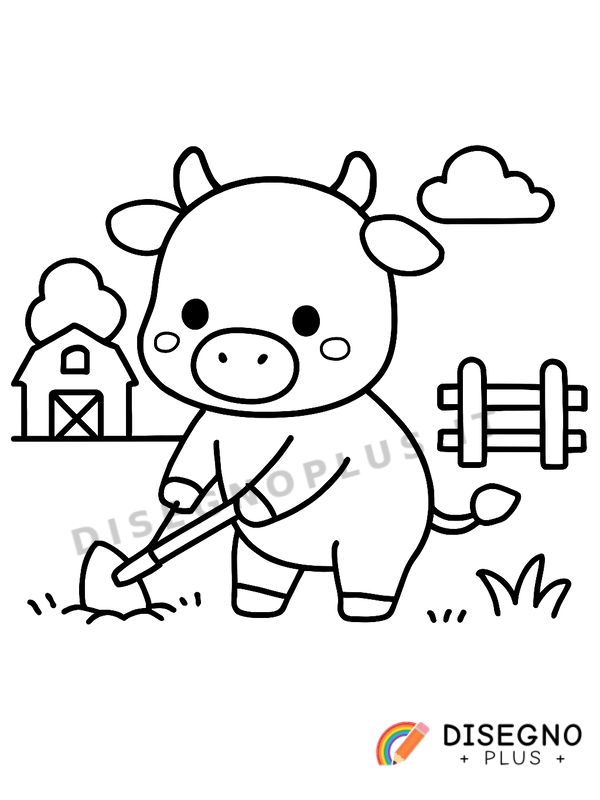 Disegno Buoi al lavoro da colorare