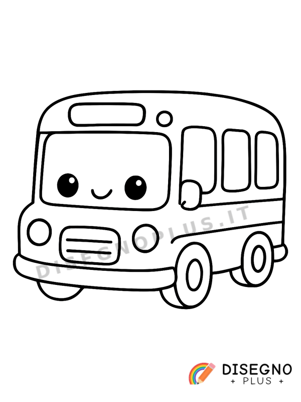 Disegno Bus scolastico con finestre aperte   da stampare e colorare