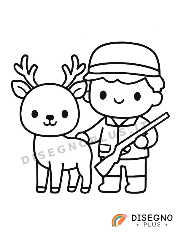 Disegno Caccia e cacciatore da colorare