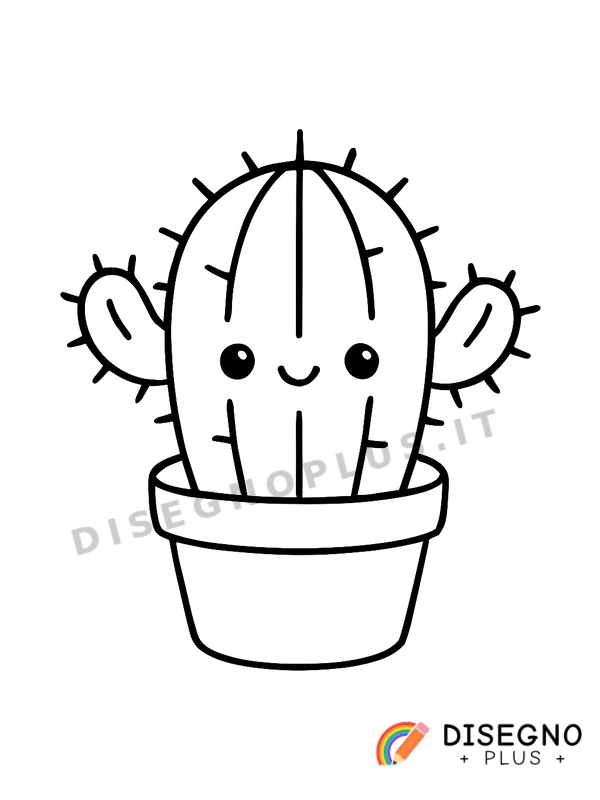Disegno Cactus con spine appuntite e robusto   da stampare e colorare