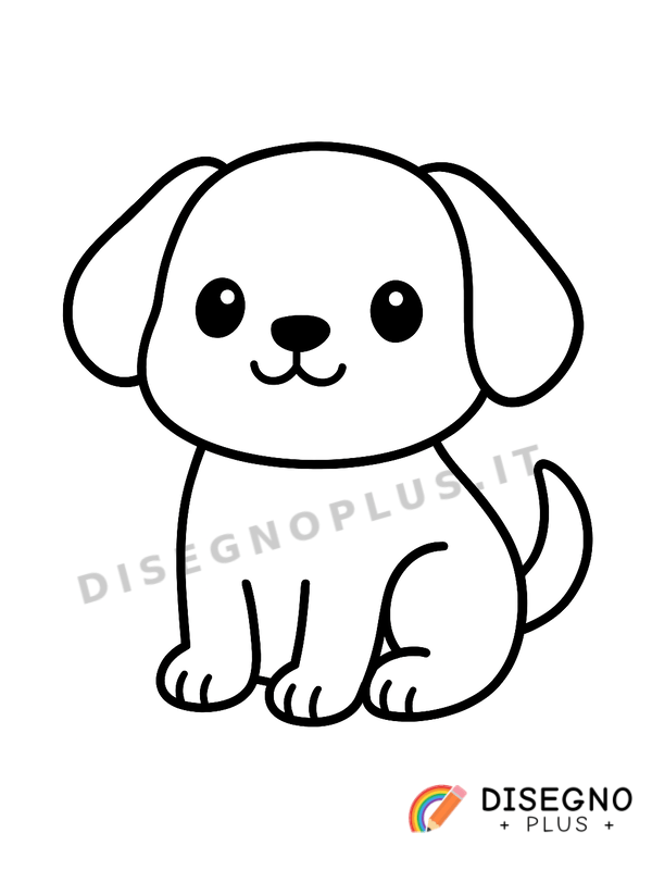 Cagnolone con collarino rosso lucido Disegno Cagnolone con collarino rosso lucido da stampare e colorare