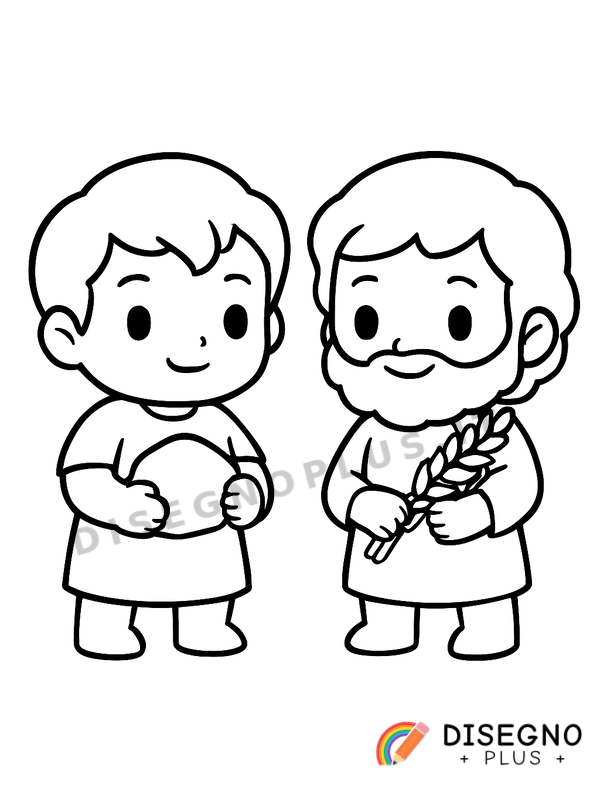 Disegno Caino e Abele nel campo   da stampare e colorare