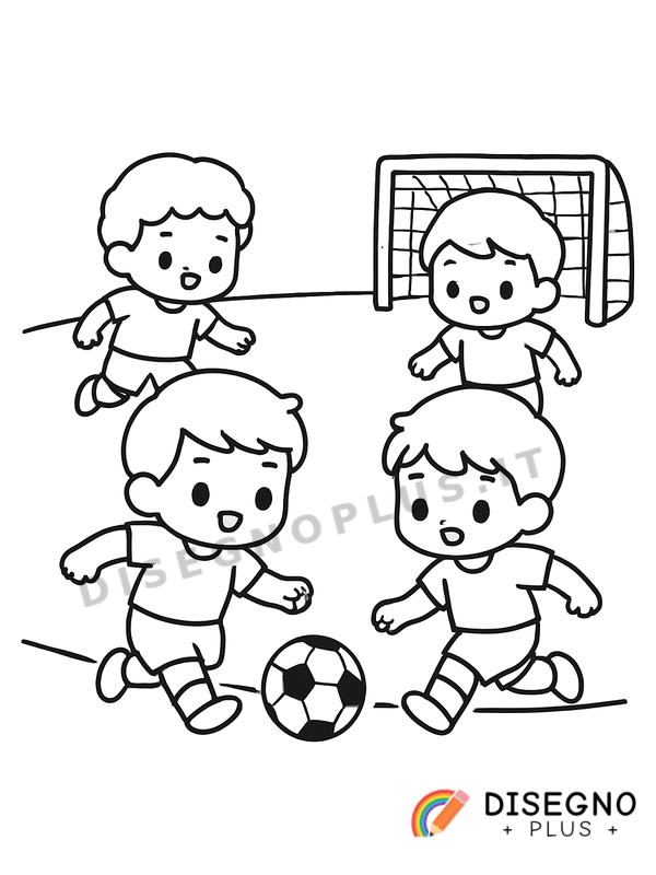 Disegno Calciatori in campo durante partita   da stampare e colorare