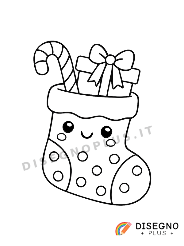 Disegno Calze ripiene da colorare