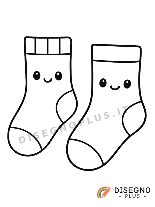 Disegno Calzini spaiati con disegni allegri   da stampare e colorare