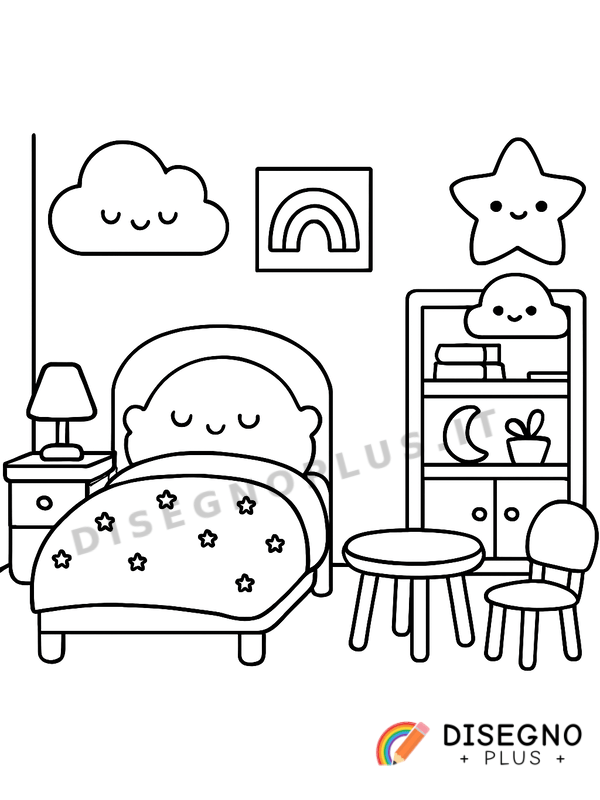 Disegno Camere da letto per bambini colorate   da stampare e colorare
