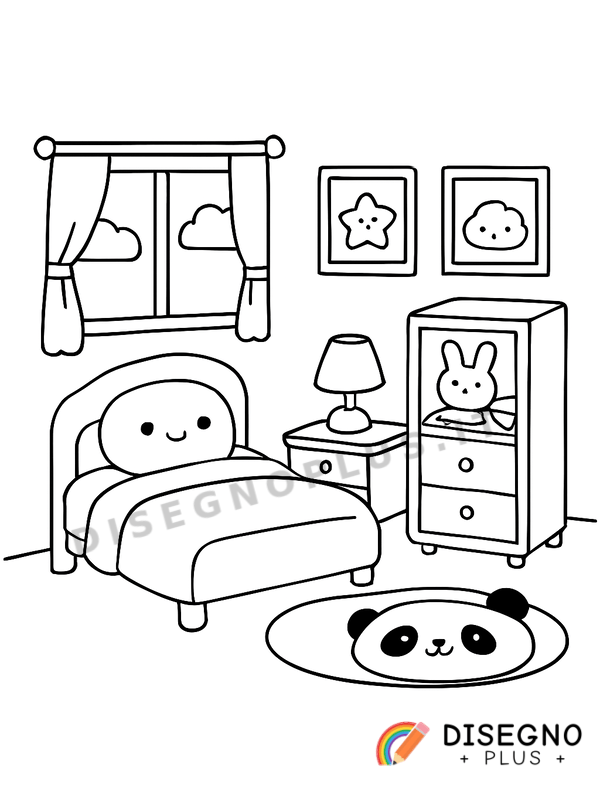 Disegno Cameretta da colorare