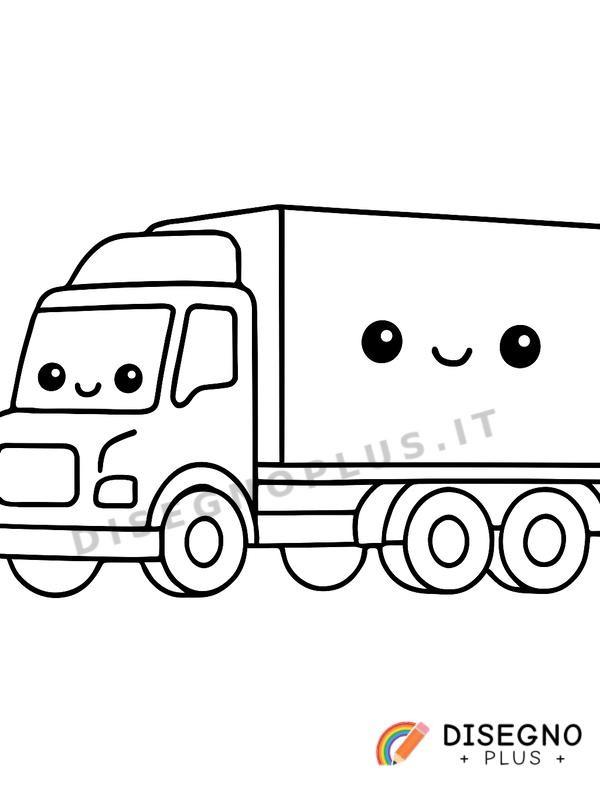 Disegno Camion con rimorchio su strada   da stampare e colorare