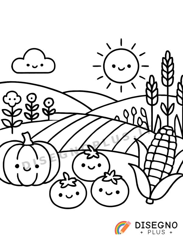 Disegno Campi dorati da colorare