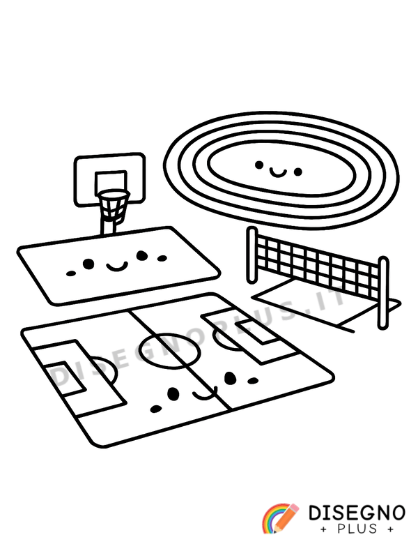 Disegno Campi sportivi con erba e porte   da stampare e colorare