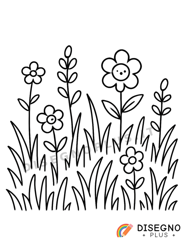 Disegno Campo di erba da colorare