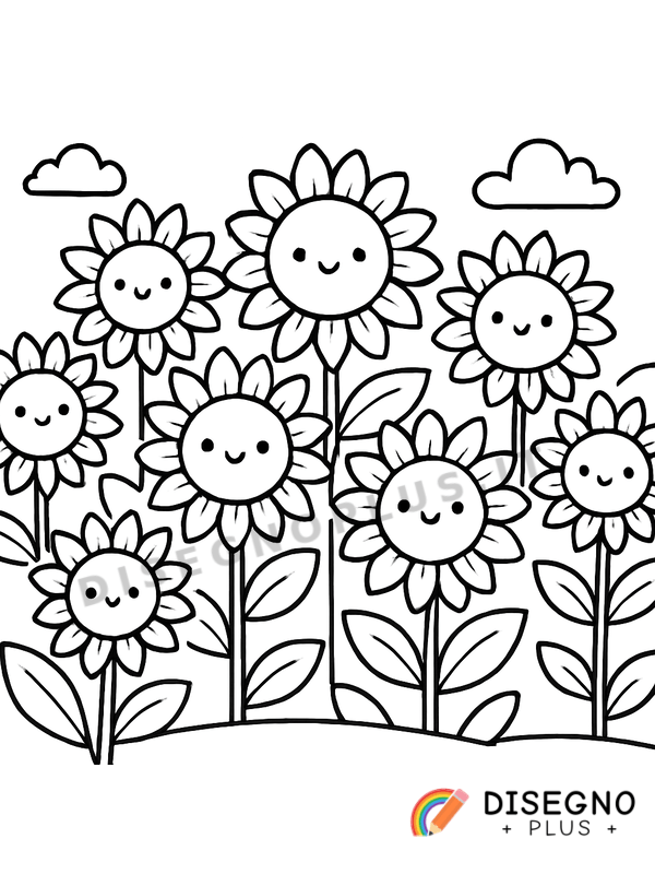 Disegno Campo di girasoli da colorare
