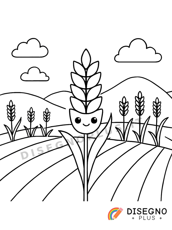 Disegno Campo di grano da colorare