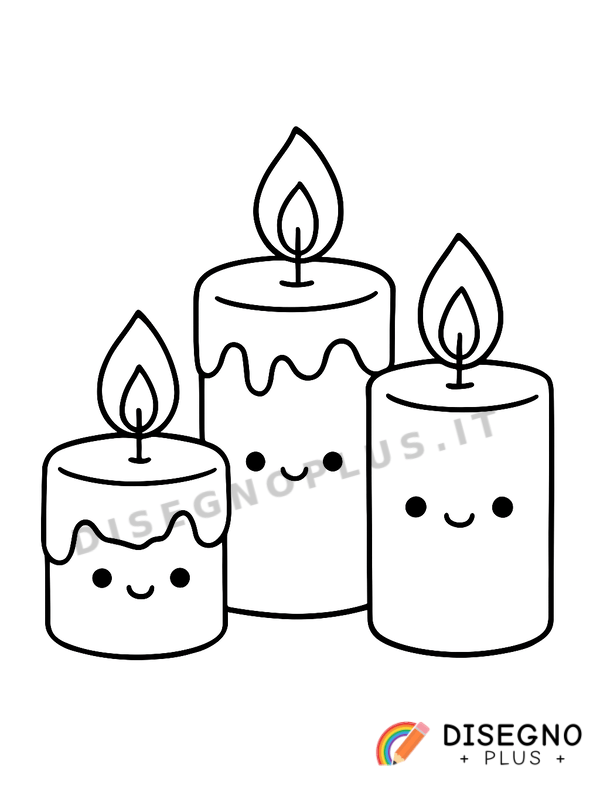 Disegno Candele accese in fila profumate   da stampare e colorare