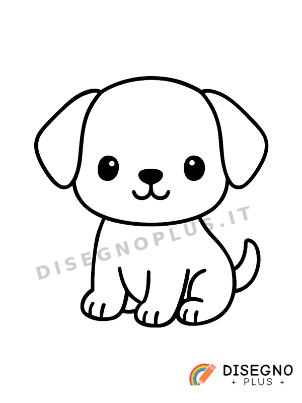 Disegno Cane cucciolo con sguardo curioso   da stampare e colorare