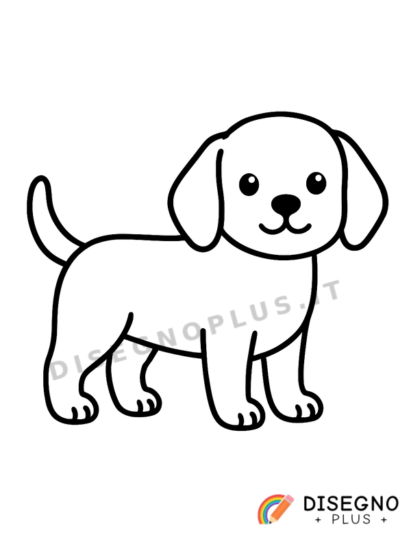 Disegno Cane da caccia con zainetto   da stampare e colorare