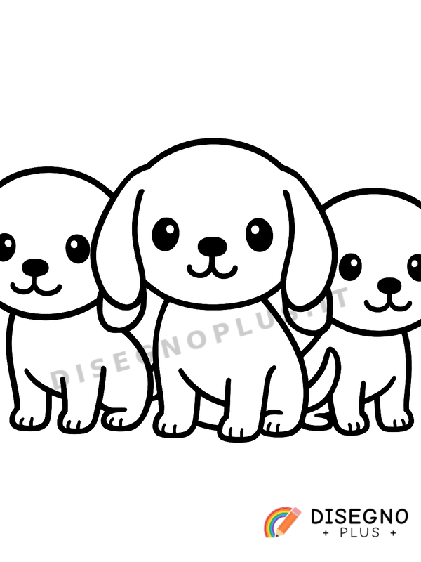 Disegno Cani segugi che seguono una traccia   da stampare e colorare