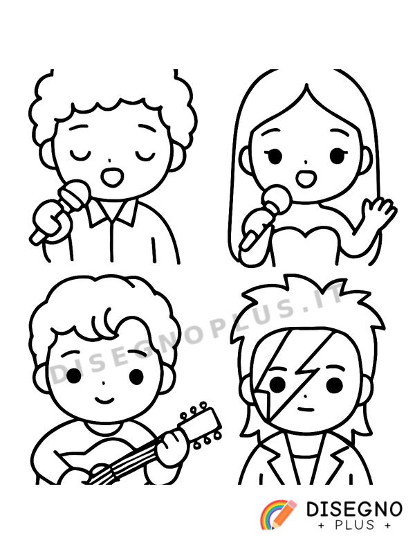 Disegno Cantanti famosi da colorare