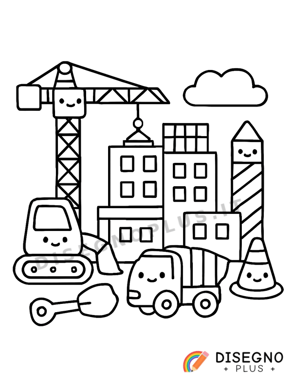 Disegno Cantieri edili da colorare