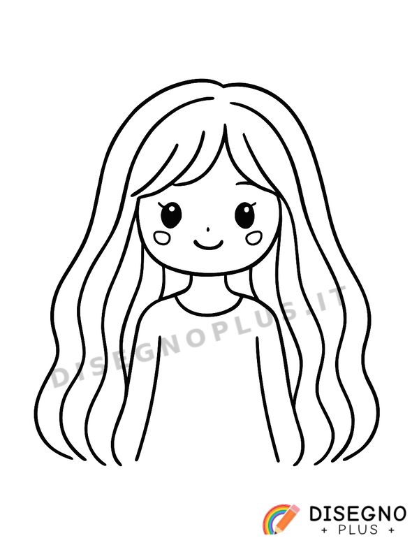 Disegno Capelli lunghi da colorare