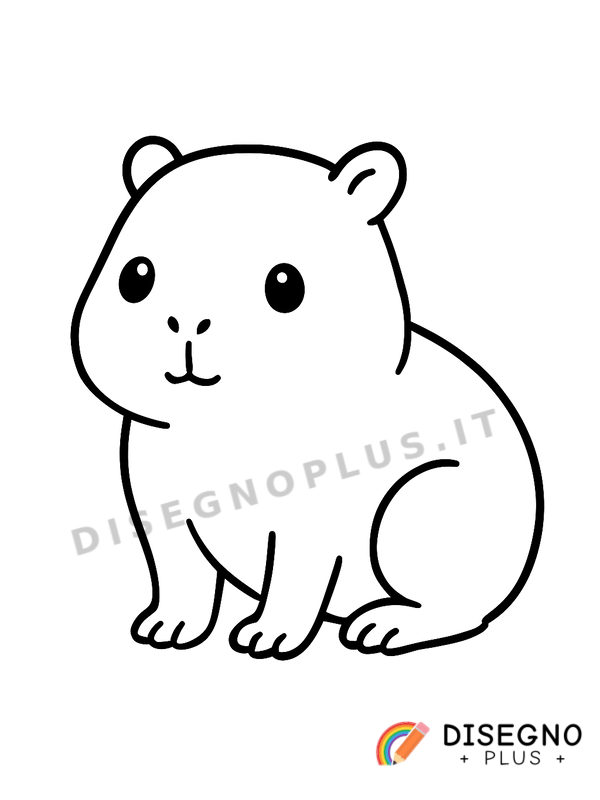 Disegno Capibara che nuota tranquilla nello stagno   da stampare e colorare
