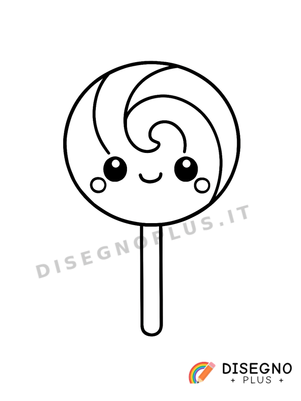 Disegno Caramella su stecco da colorare