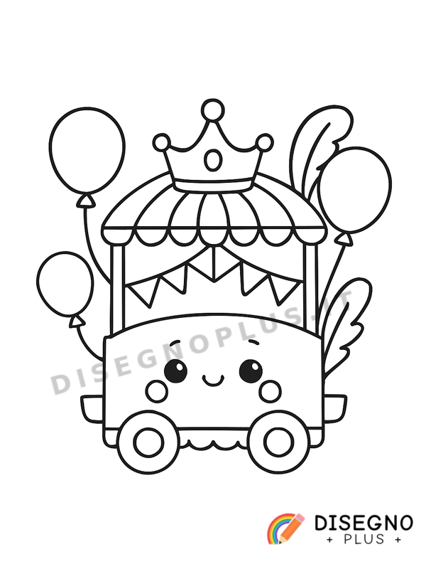 Disegno Carro di Carnevale da colorare