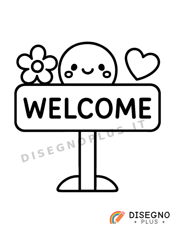 Disegno Cartello di benvenuto da colorare