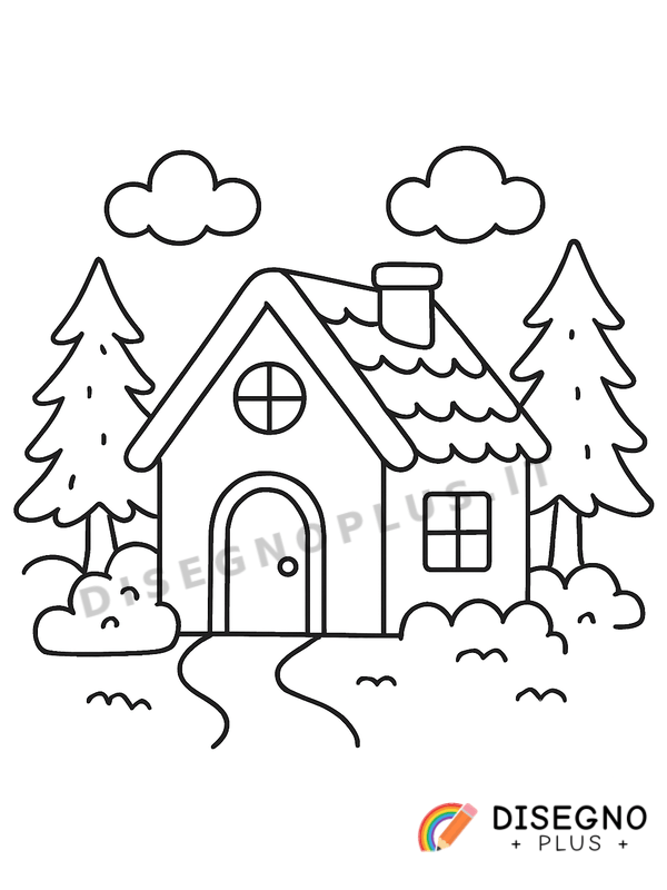 Disegno Casetta isolata da colorare