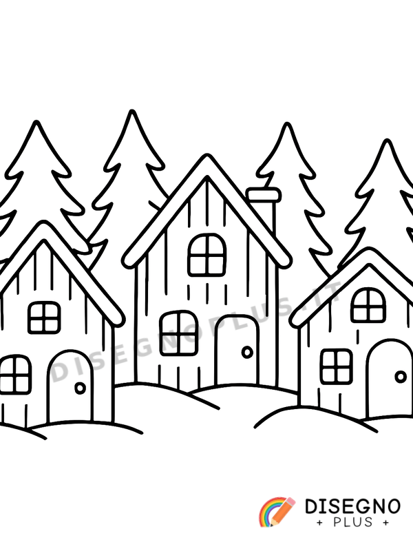 Disegno Casette di legno da colorare