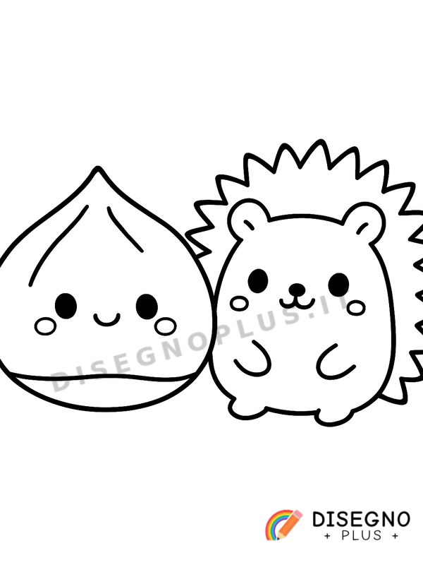 Disegno Castagna con riccio aperto e lucente   da stampare e colorare