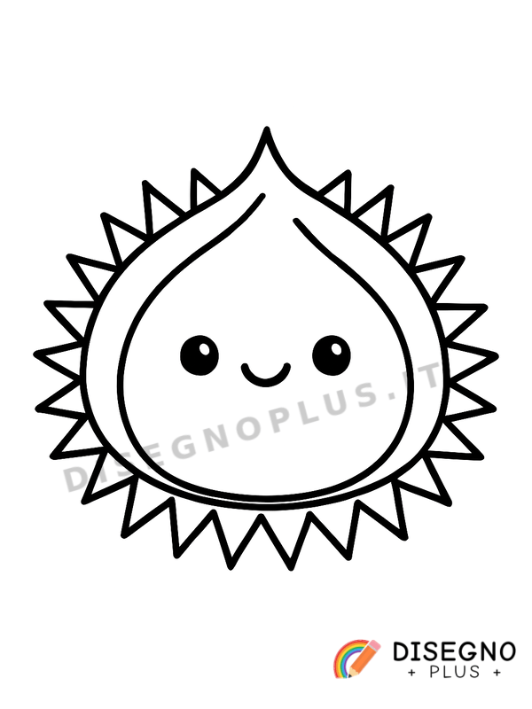 Disegno Castagne nel riccio autunnale   da stampare e colorare