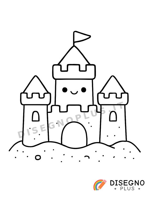Disegno Castello di sabbia da colorare