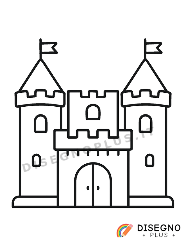Disegno Castello medievale da colorare